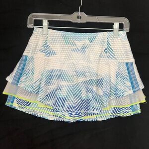 Lucky in Love Cute White/Blue Leyered tiers Tennis Skirt Skort size XS (0-2)